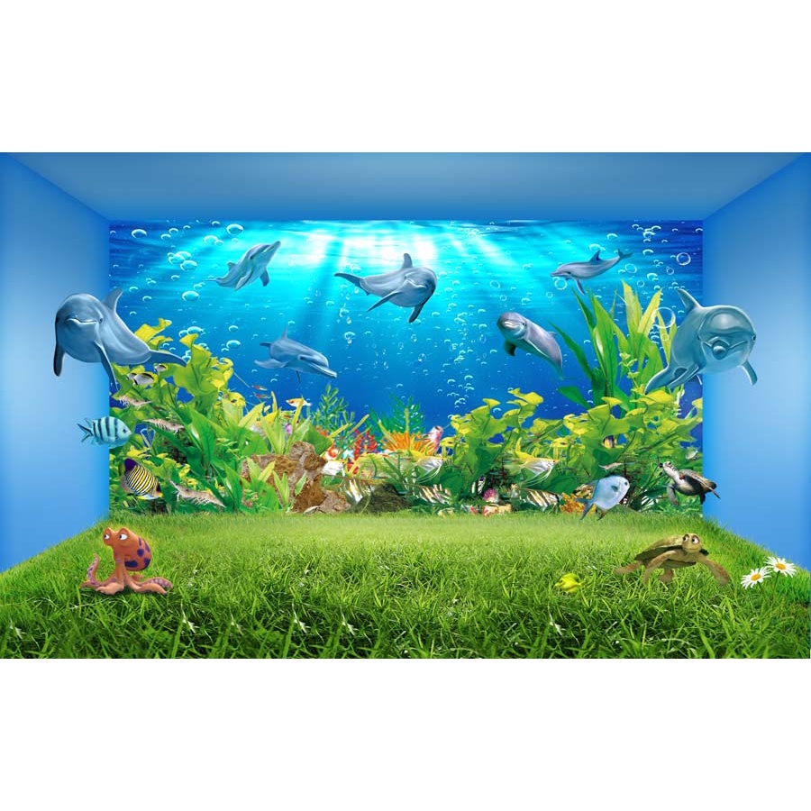 Tranh 3D Dán Tường Đại Dương không phai màu