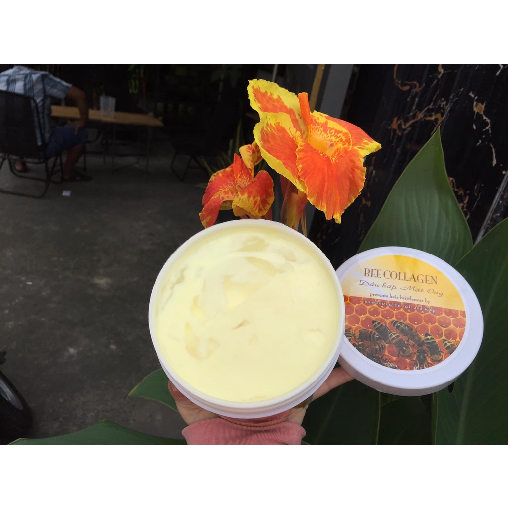 Kem hấp dầu ủ Mật Ong – Bee Collagen LK phục hồi tóc ,giữ màu suôn mềm óng mượt tóc 1000ml