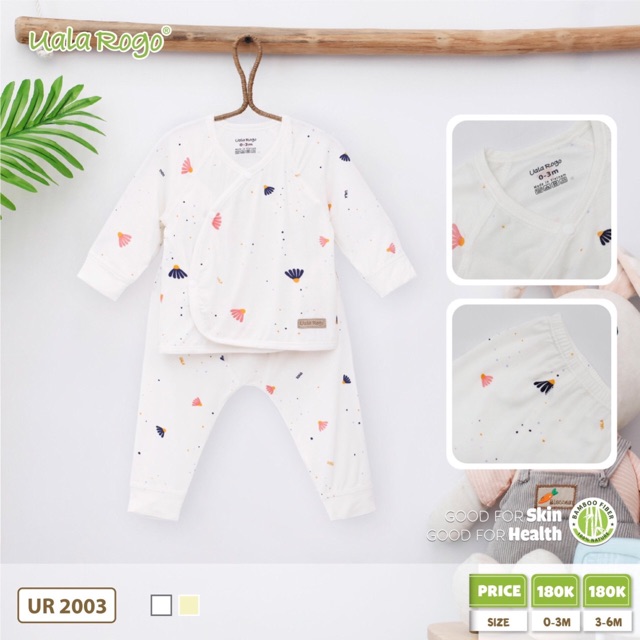 Bộ cài lệch Ualarogo cho bé trai/bé gái sơ sinh đến 6 tháng tuổi