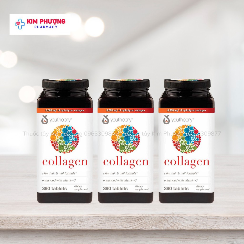 Chính hãng] Viên uống Collagen Youtheory 390v - Collagen Biotin Hair nail  Skin Formula 6000mg