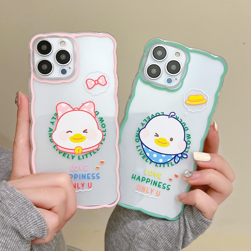 Ốp lưng iphone Ốp Điện Thoại Silicon Trong Suốt Hình Vịt Hoạt Hình Cho Iphone 13Pro xs xr 11 6 7 8 xs-14 Dinuo case