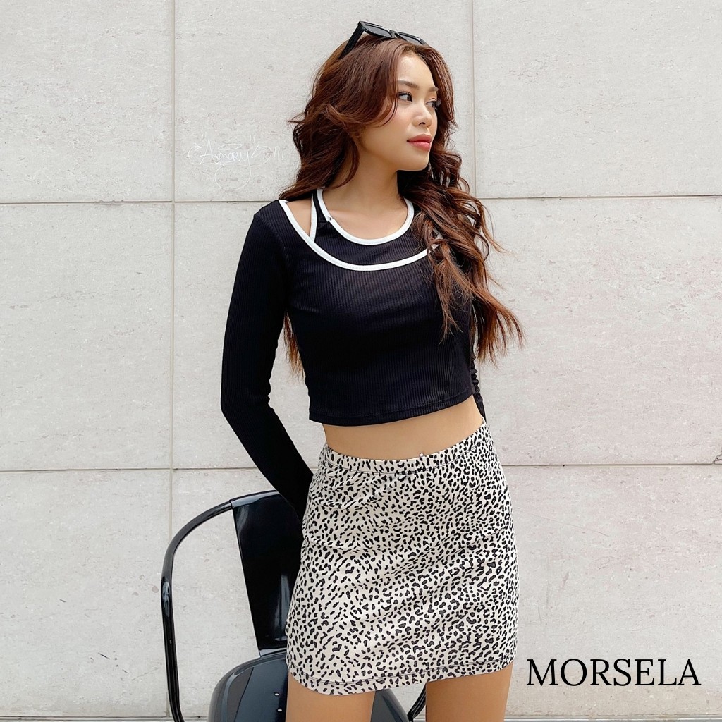 Áo croptop nữ dài tay cổ yếm Sexy - Áo crop top nữ kiểu - Morsela