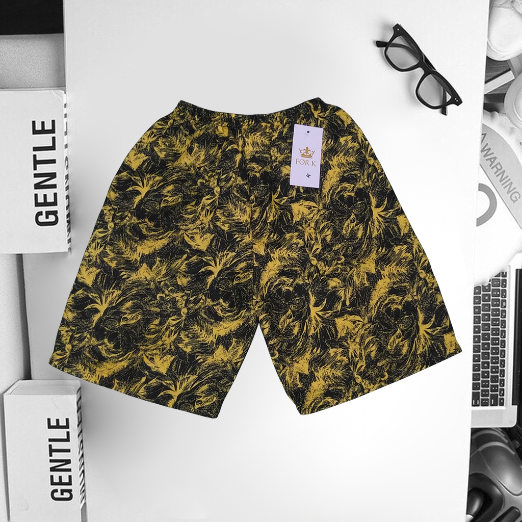 Quần short - Quần short chun họa tiết  - Chất liệu lụa cotton mềm, mặc thoải mái phù hợp ở nhà đi chơi