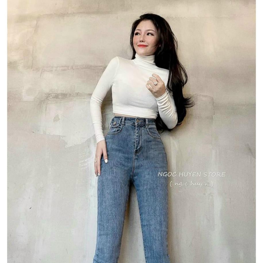 freeship quần jeans nữ cạp cao 3 khuy mẫu mới bán sỉ , _