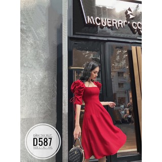 Bigsize Đầm tay rút D587