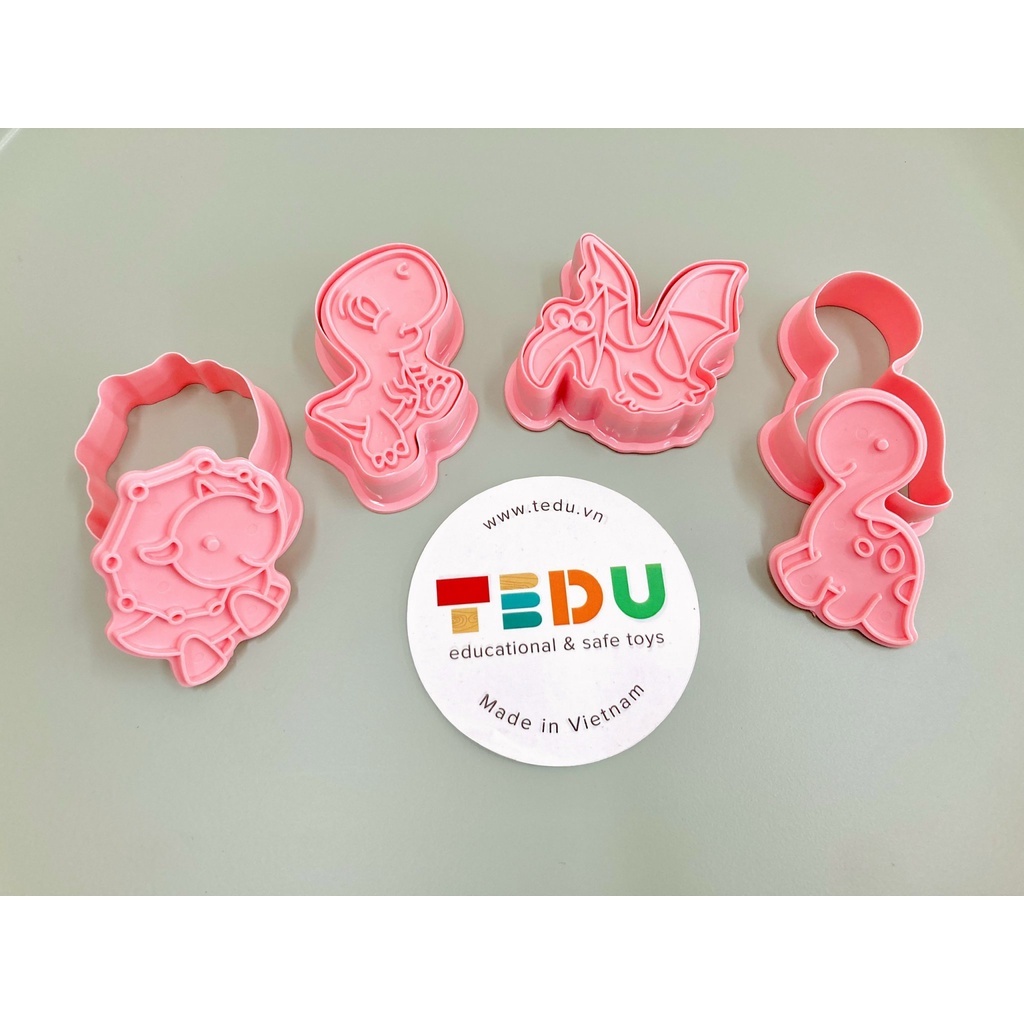 Khuôn ấn cắt chơi bột nặn đất nặn an toàn Tedu - KHỦNG LONG mẫu 02