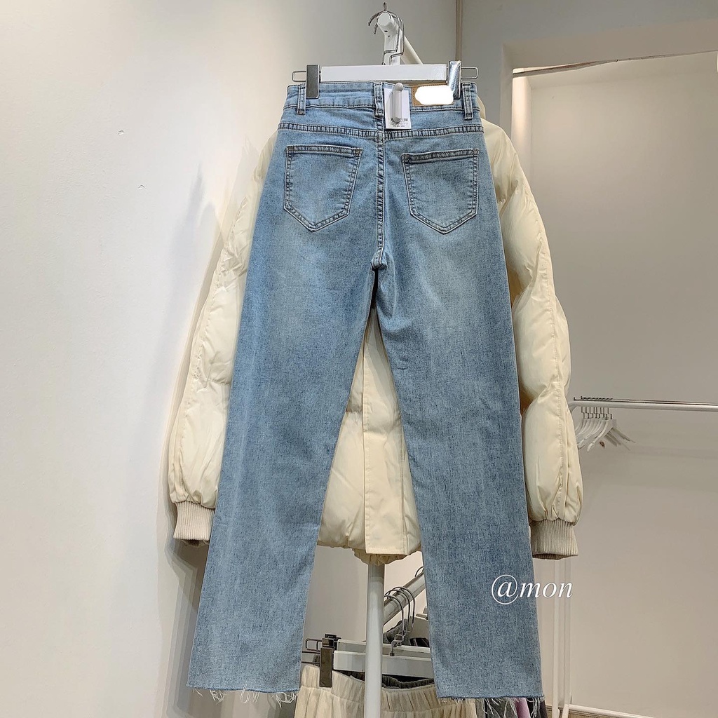 210701 Quần jeans nữ - quần jeans co giãn ống đứng - quần jeans ulzzang size S,M,L