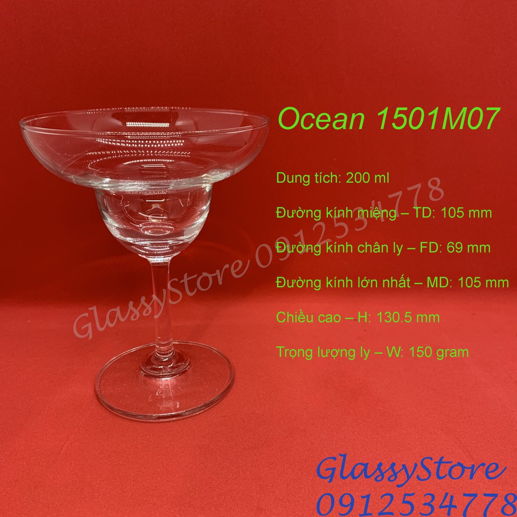 Ly (cốc) rượu cocktail thủy tinh Ocean Classic Margarita – 1501M07 – 200ml (Hàng nhập khẩu Thái Lan chính hãng)