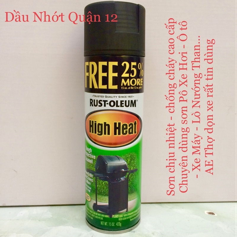 Sơn Chịu Nhiệt Dùng Sơn Pô Xe Hơi - Xe Máy RUST-OLEUM High Heat Spray Sản Phẩm Cao Cấp Made in USA