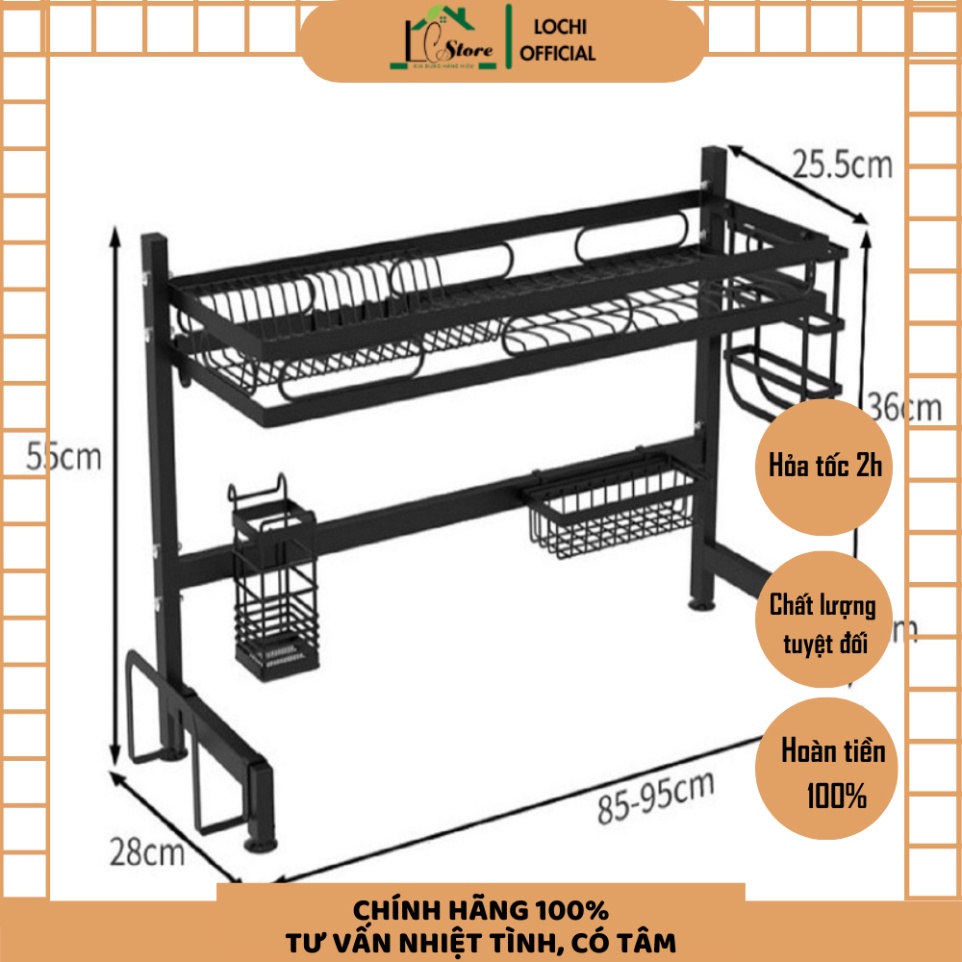 Kệ chén bát đa năng - Giá để chén đũa gác bồn rửa tiện lợi Lochi Store