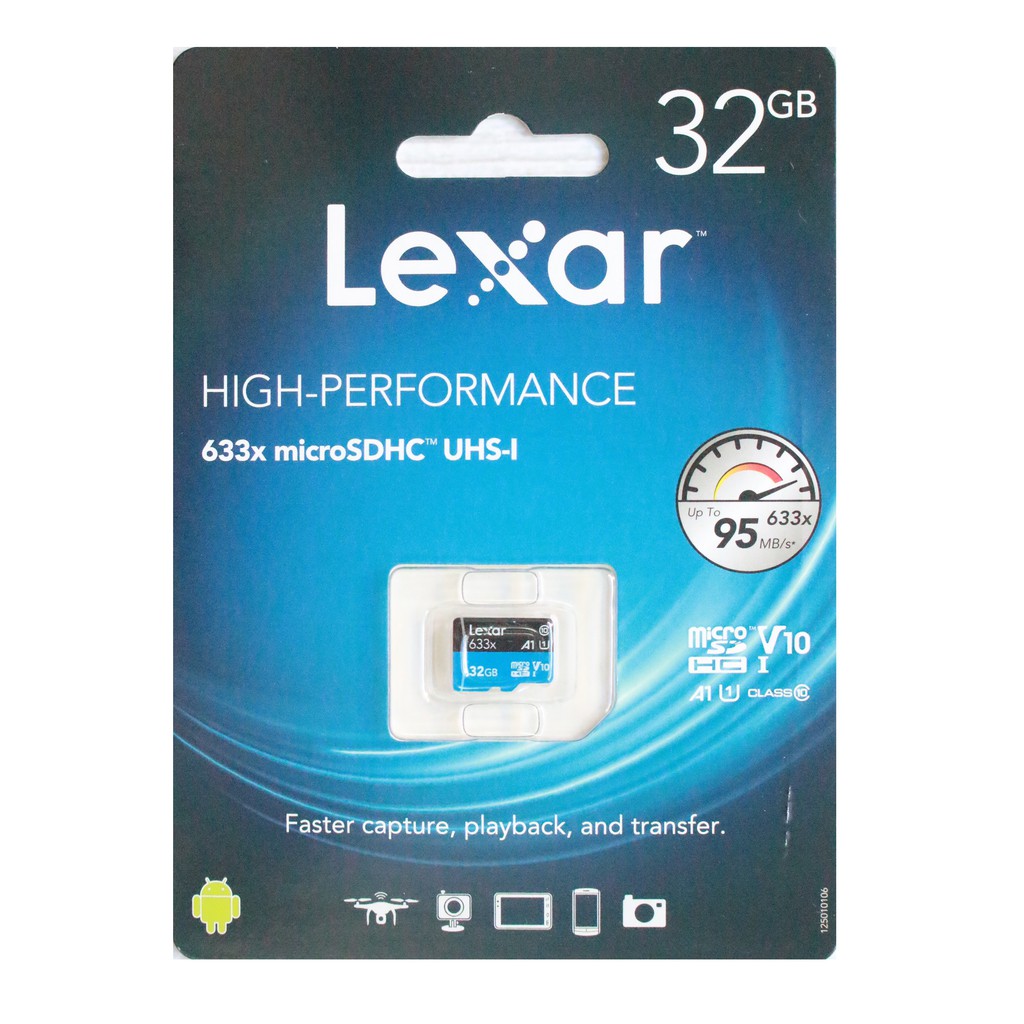 Thẻ nhớ MicroSDHC Lexar 32GB 633x A1 V10 U1 95MB/s (Xanh) - No Adapter | BigBuy360 - bigbuy360.vn