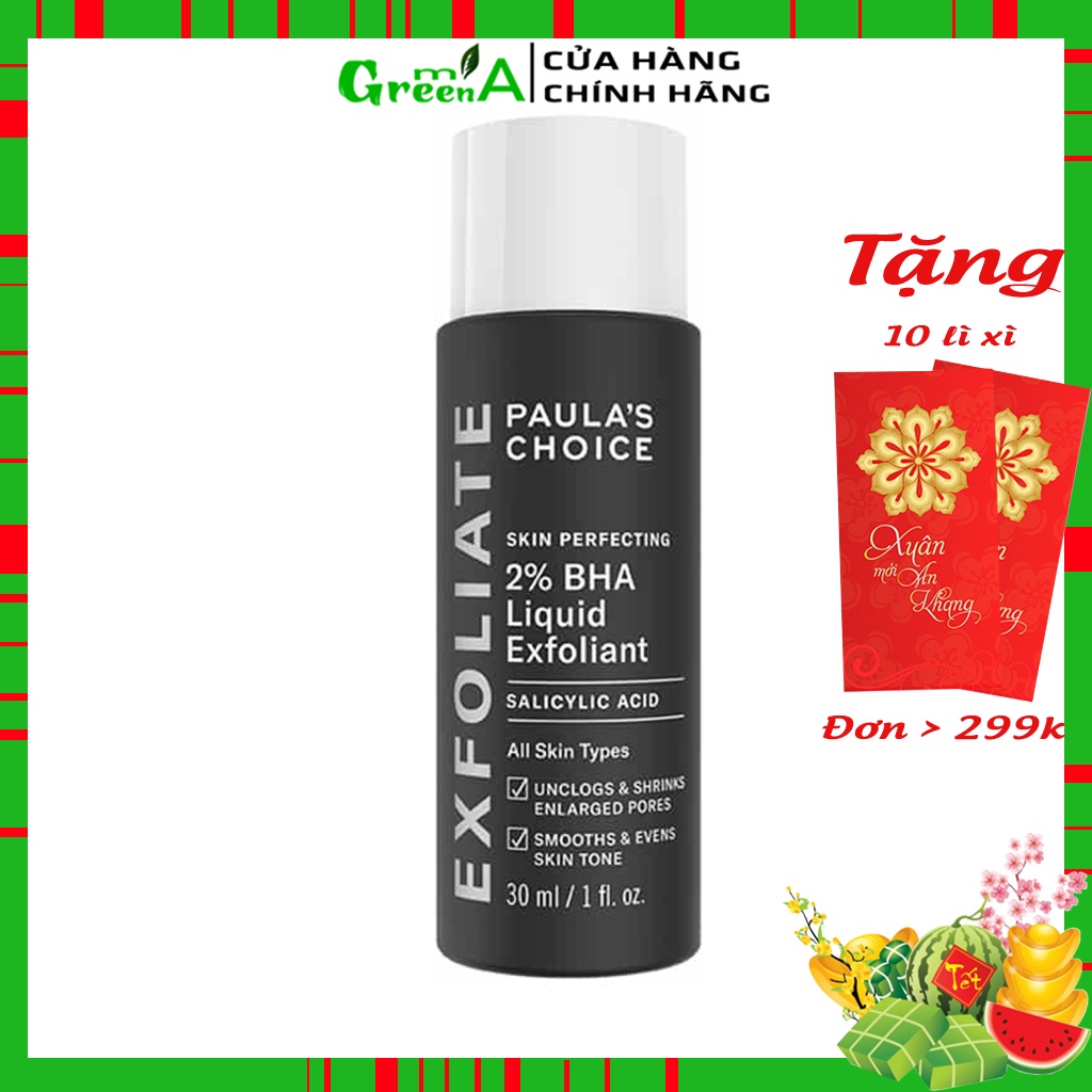 Tẩy Tế Bào Da Chết Paula's Choice Skin Perfecting 2% BHA Liquid Exfoliant Se Lỗ Chân Lông [MINI 30ML]