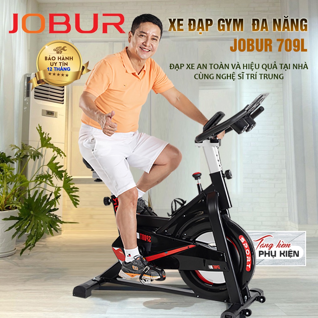 XE ĐẠP TẬP GYM TỔNG HƠP - ĐA NĂNG JOBUR SPINBIKE GH - đạp xe an toàn và hiệu quả tại nhà - TẶNG KÈM BÀN XOAY EO