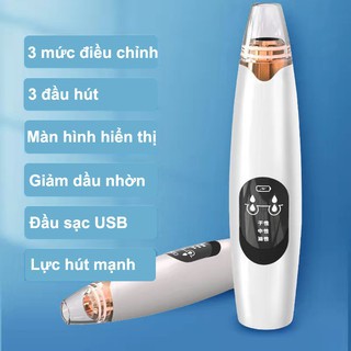 Máy Hút Mụn Đầu Đen Mini Cầm Tay Blackhead Cao CấpTặng 3 Đầu Hút Đa Năng