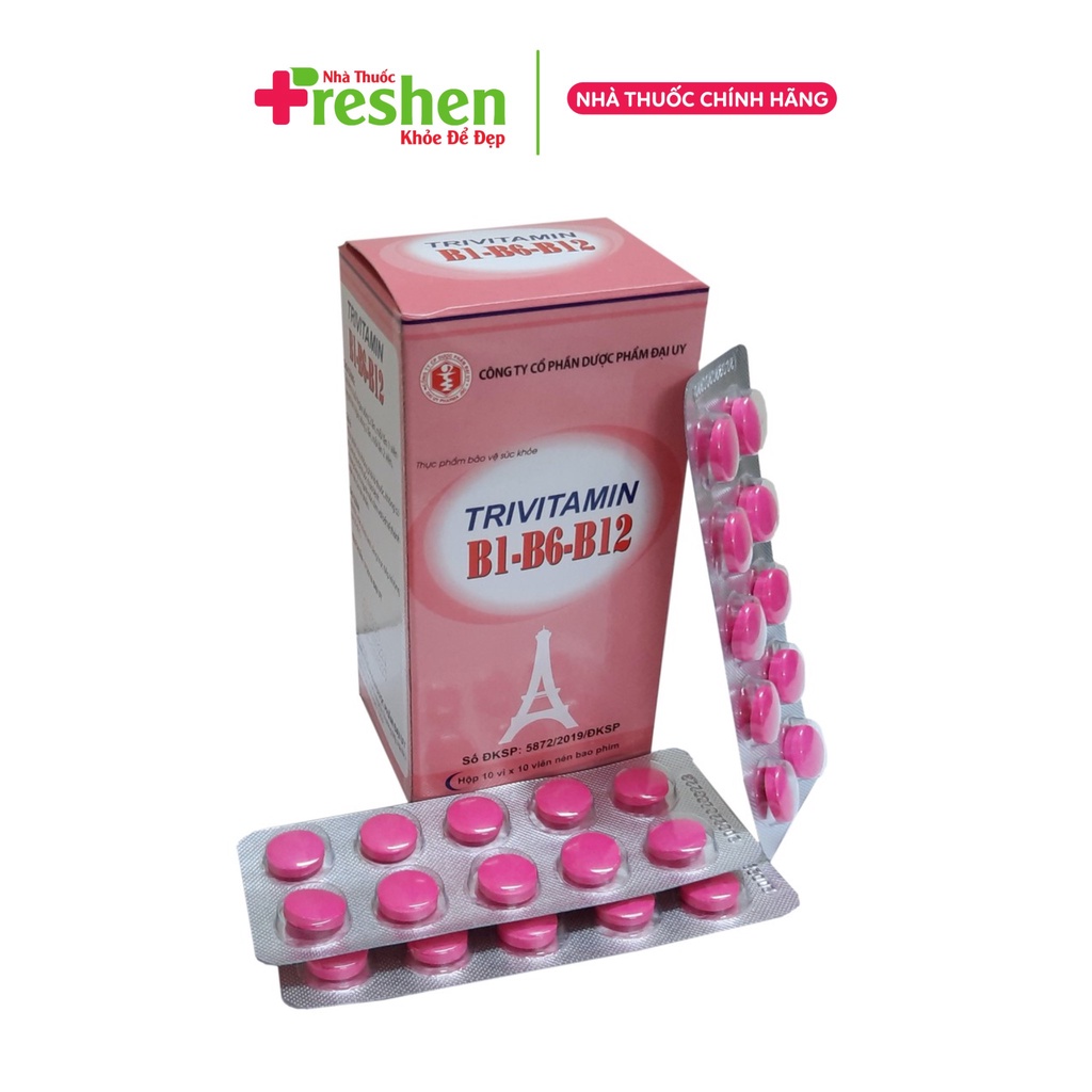 Trivitamin 3B B1- B6 - B12 hộp 100 viên nén - Bổ sung vitamin B1- B6 - B12
