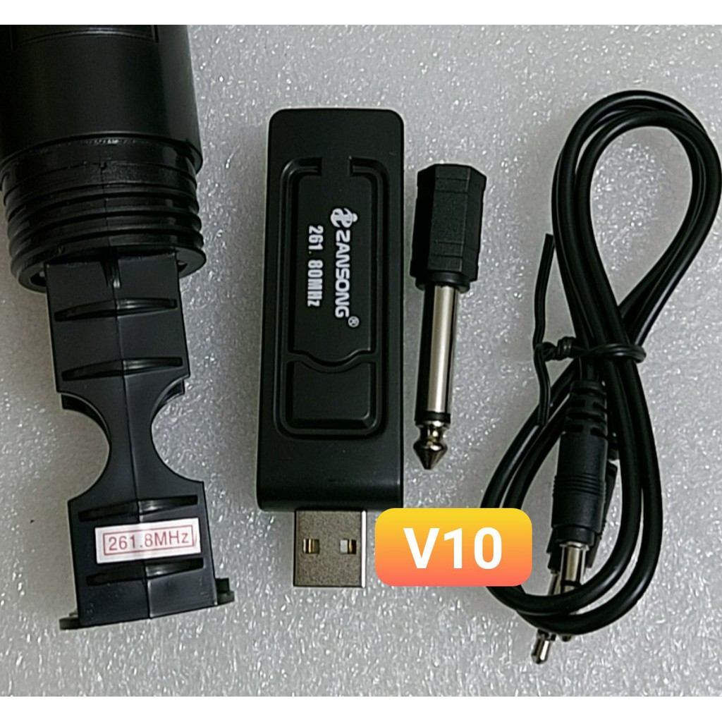 Micro Karaoke không dây V10 + V12 cho loa kéo - Daile S8 - Zansong A061 - JBZ - 106 - 108