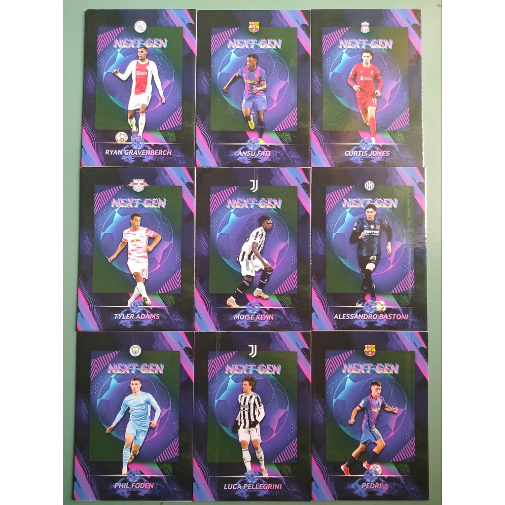 Thẻ SKY UCL NEXT GEN | Bastoni, Ansu Fati, Curtis Jones, Pellegrini, Moise Kean, Pedri, Phil Foden, Gravenberch, Adams