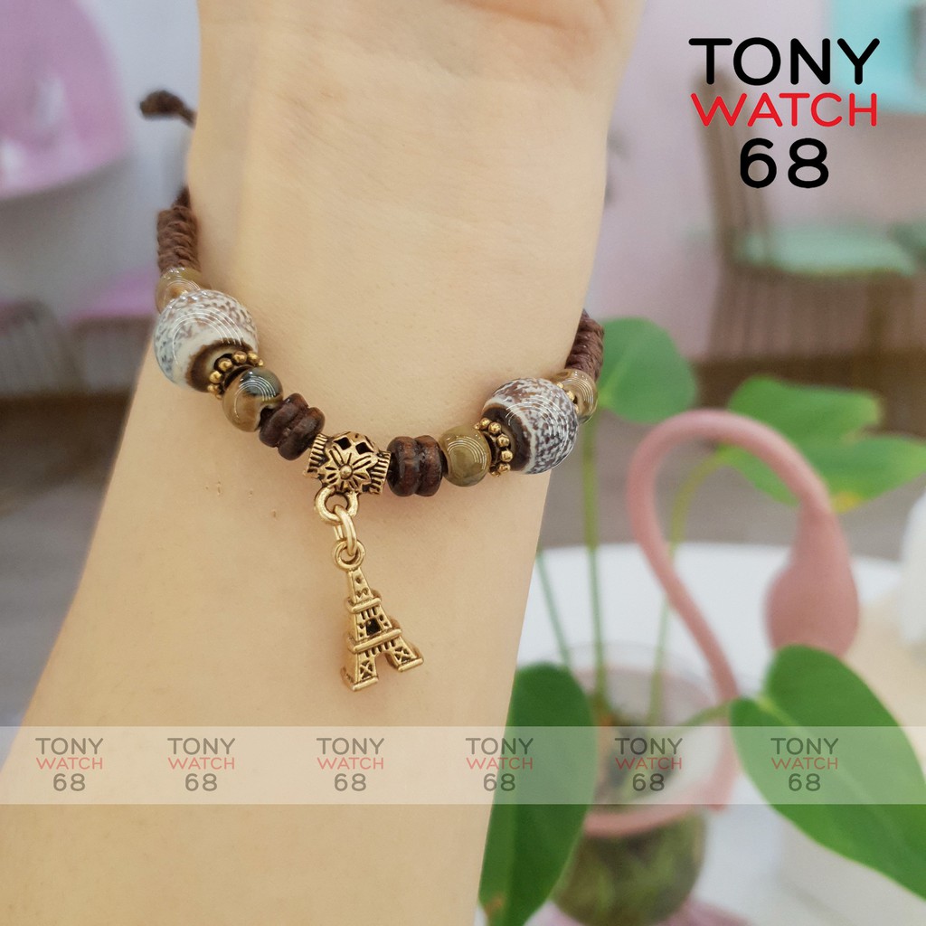 Vòng tay nữ dây rút thổ cẩm điệu đà chính hãng Tony Watch 68