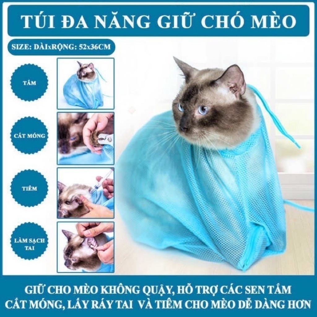 Kiềm cắt móng và giũa móng chó mèo  và túi tắm mèo tiện lợi kiêm cắt móng lấy ráy tai chó mèo hạn chế mèo cào
