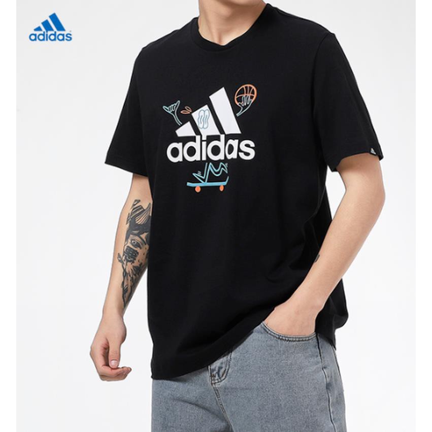 ADIDAS Áo Thun Nam Tay Ngắn Cổ Tròn Năng Động Xịn 🎁