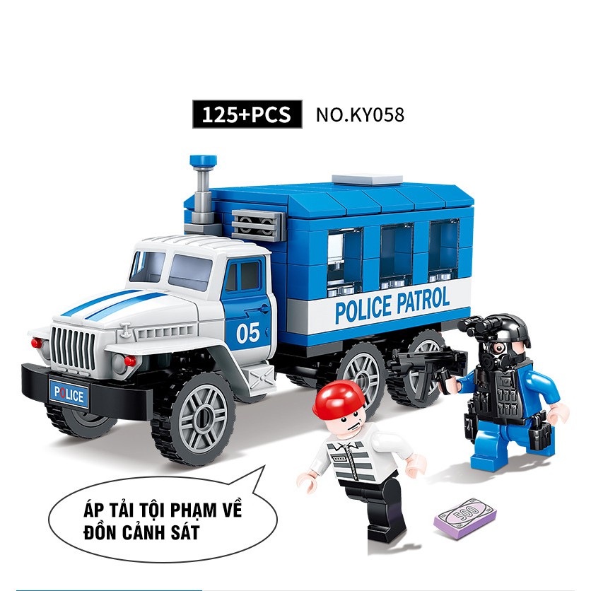 Lego City Swat - Đồ Chơi Lego Minecraft Lắp Ghép Cảnh Sát Trấn Áp Tội Phạm Cướp Tiền - 125 Chi Tiết - PiBo