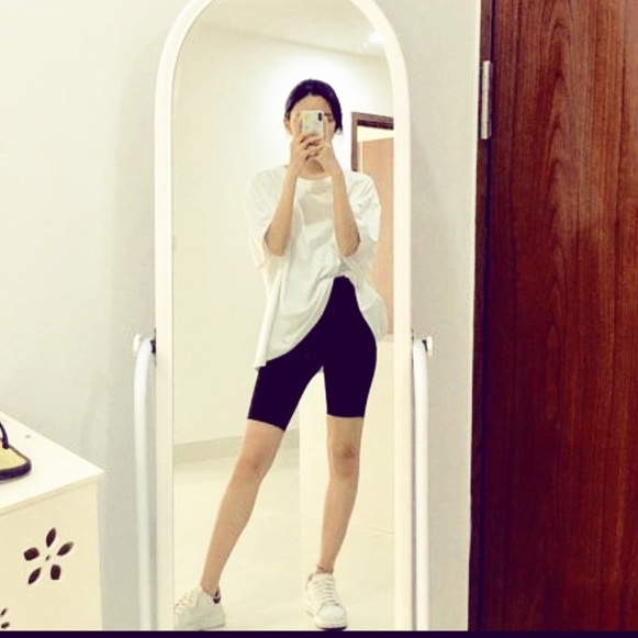 Quần Legging Ngố Cộc Đùi Nữ - Short thun co dãn dáng ôm body skinny, phong cách retro hssv