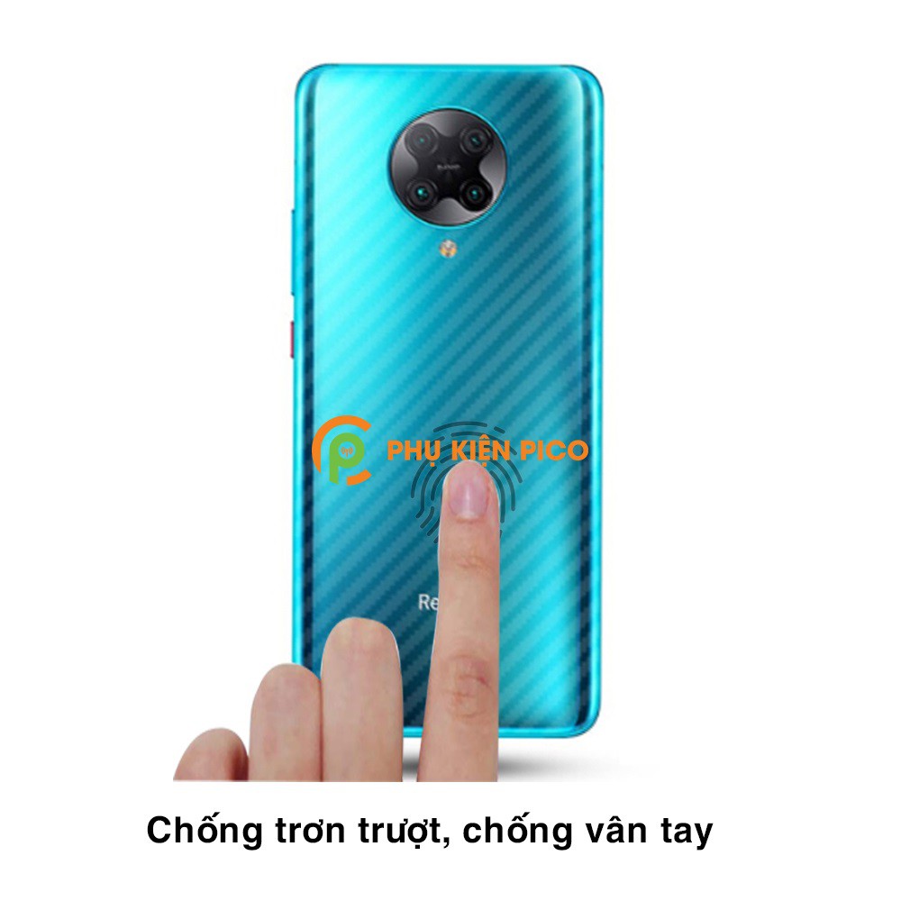 Dán lưng Redmi K30 Pro trong suốt nổi vân Carbon 3D tản nhiệt tốt - Dán lưng vân Carbon Xiaomi Redmi K30 Pro