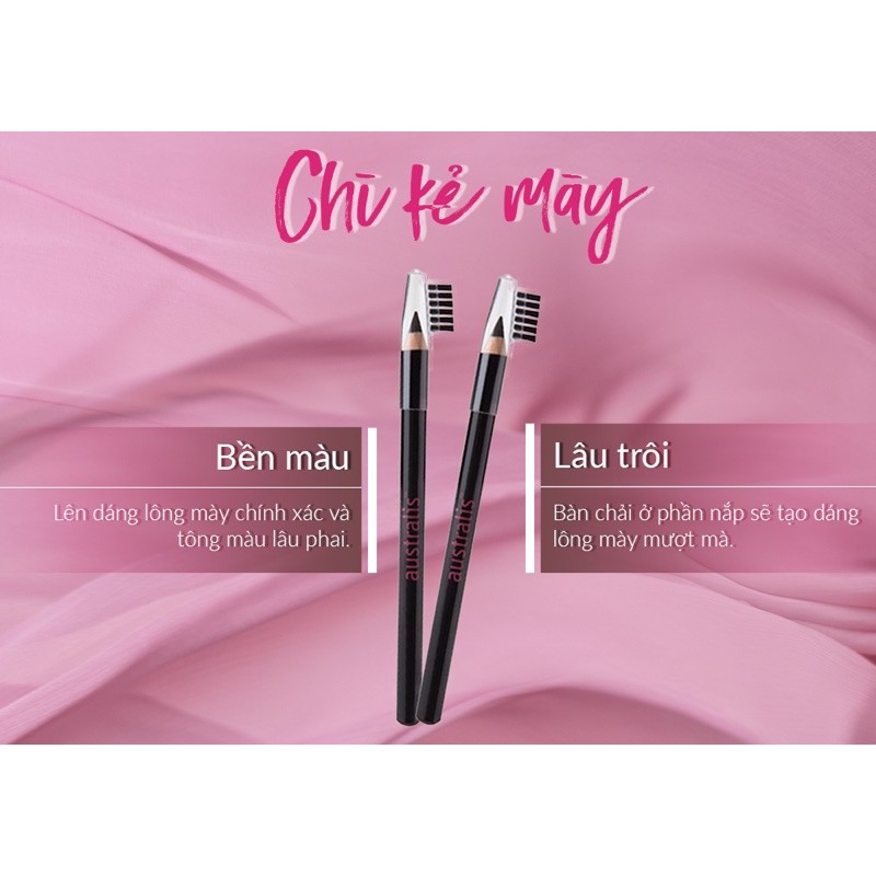 Chì Kẻ Chân Mày Dạng Chuốt Nâu Đậm và Đen Eyebrow Pencil Australis