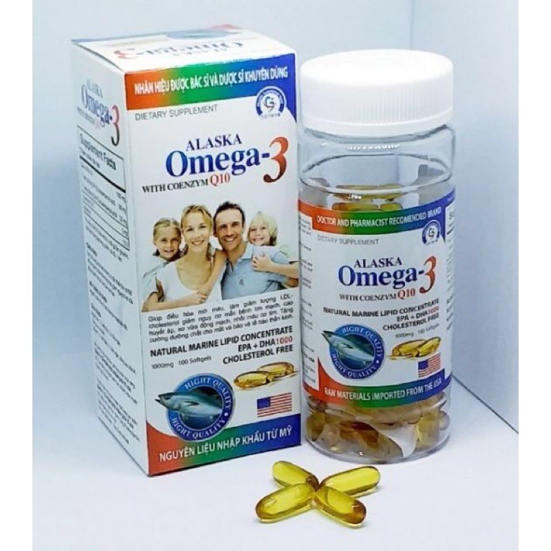 Viên dầu cá Alaska Omega 3 - Chai 100 viên (Omega-3)