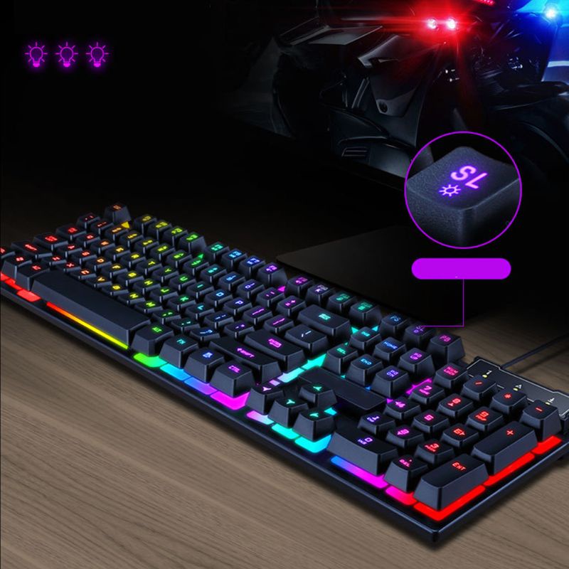 Bàn Phím Cơ Gaming 104 Phím Có Dây Và Đèn Led Nền Chuyên Dụng Cho Máy Tính Laptop PC