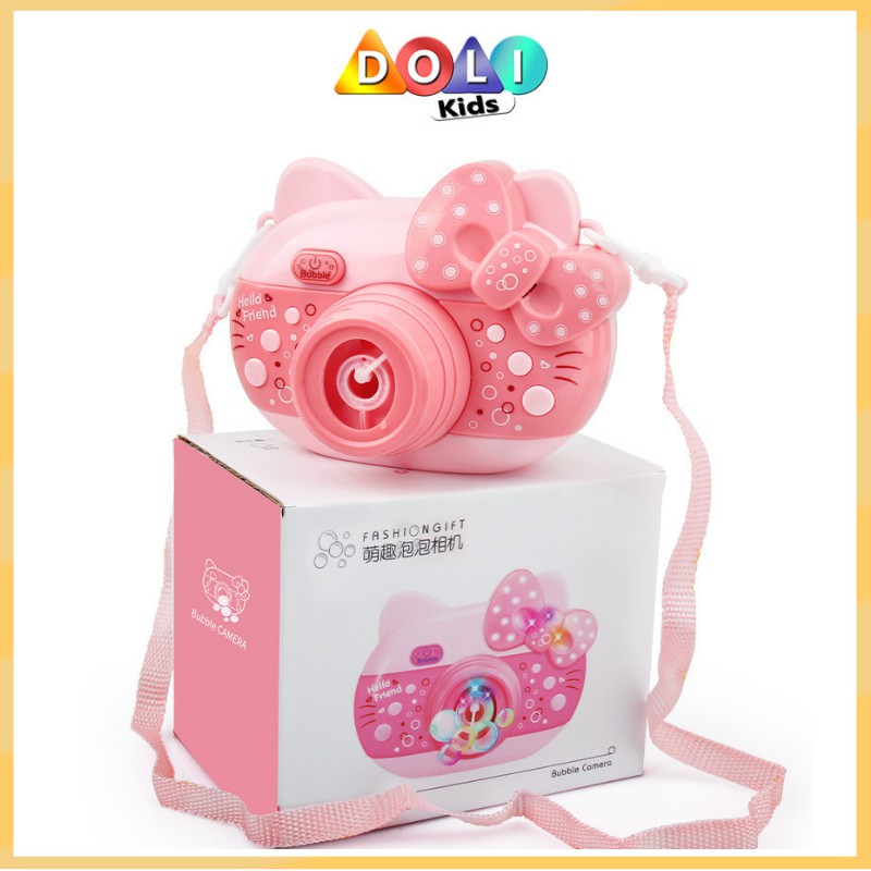 Máy chụp ảnh thổi bong bóng xà phòng chú heo phát nhạc Doli Kids
