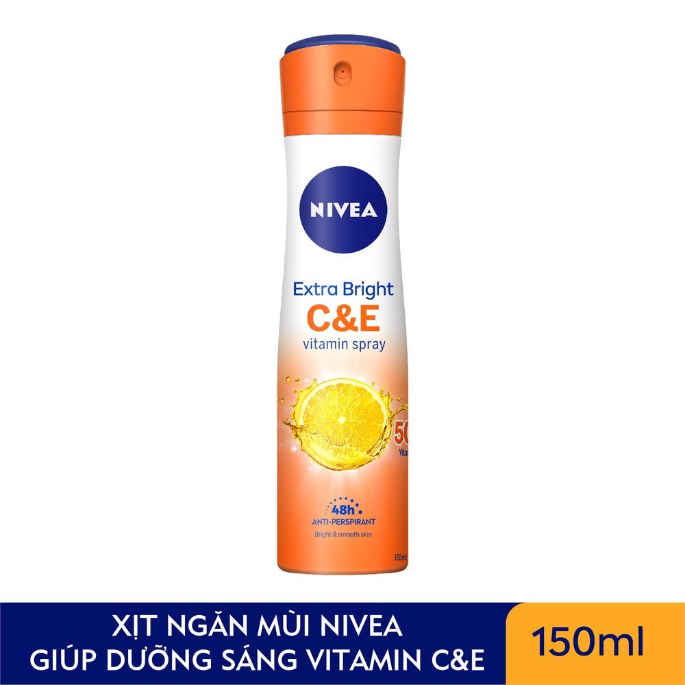 Xịt Ngăn Mùi Nivea Dưỡng Sáng Vitamin C&amp;E 150ml