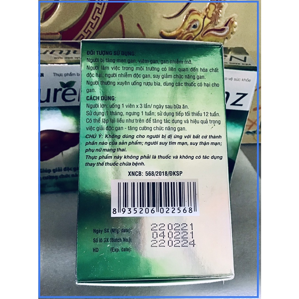 Viên giải độc gan NATURENZ DHG giúp giải độc gan, tăng cường chức năng gan Hộp 100 viên