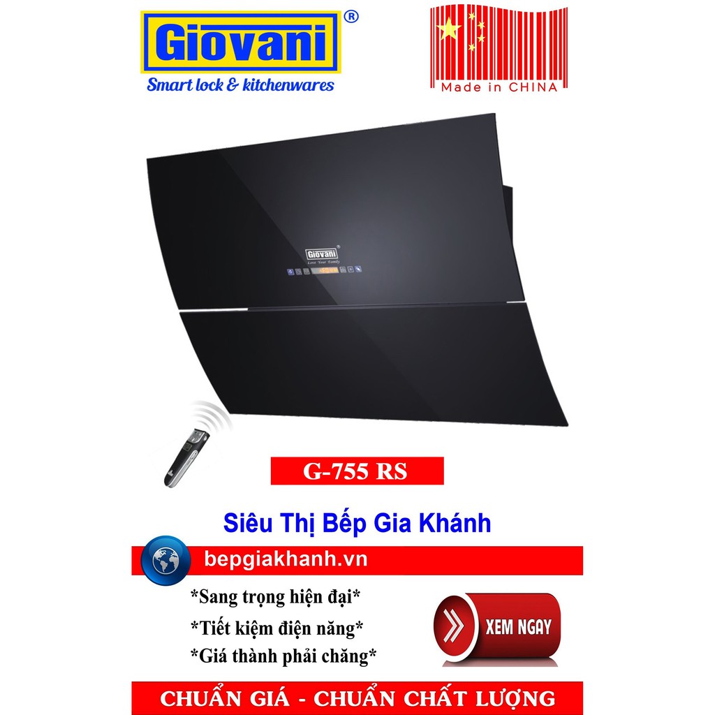 [HCM]Máy hút mùi dạng kính vát 90cm Giovani G-755 RS sản xuất Trung Quốc | BigBuy360 - bigbuy360.vn
