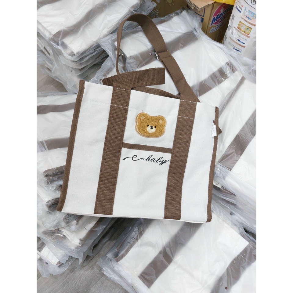 (Hàng loại 1) Túi Vải đeo Vegie bag/ Túi Xách Bỉm Sữa Enbaby Cho Mẹ Và Bé Đa Năng Nhiều Ngăn Phong Cách Hàn Quốc