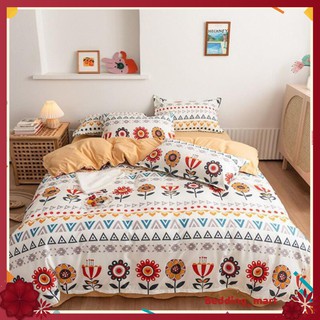 Bộ chăn ga gối đệm cotton poly Thổ Cẩm nhập khẩu bộ 4 món Chăn, ga , 2 vỏ gối
