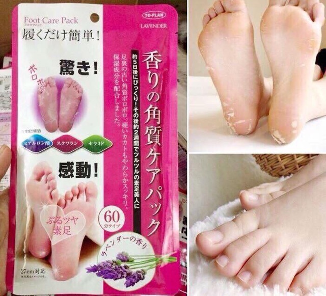 Ủ tẩy da chết chân Nhật Bản cực thích cực hiệu quả. Cách sử dụng: Rửa sạch chân, rồi ủ chân 60 phút sau đó rửa lại chân.