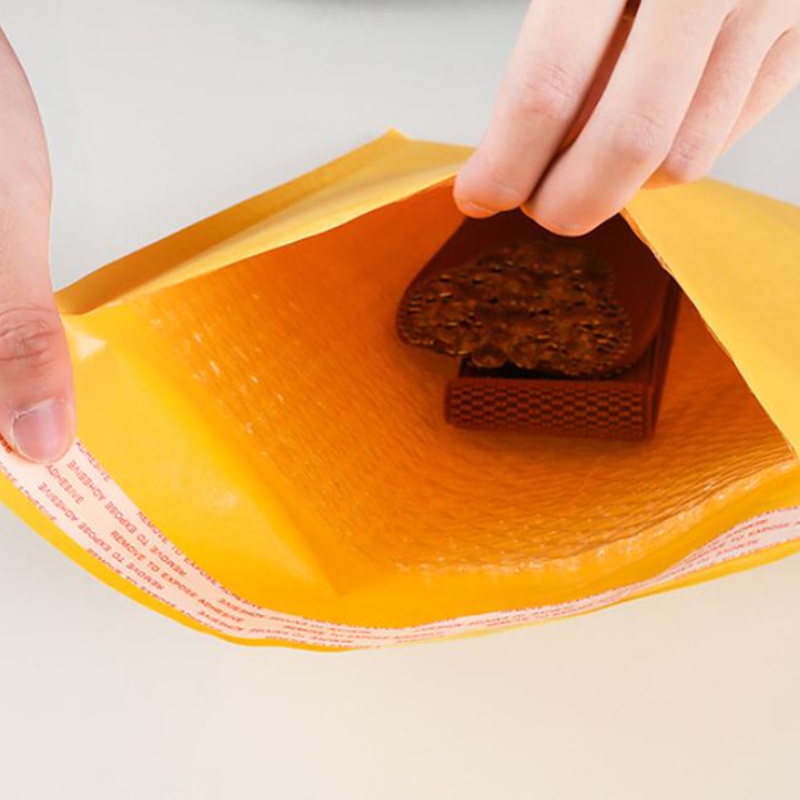 Phong Bì Đóng Gói Hàng Hóa Đóng Gói Hàng Hóa Màu Vàng Bong Bóng Phồng Màu Vàng Tự Dính