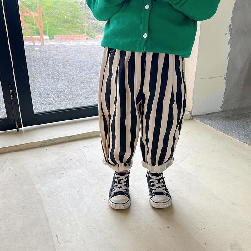 Quần Dài Ống Rộng  Kẻ Sọc Phong Cách Hàn Quốc Cho Bé Trai bé gái