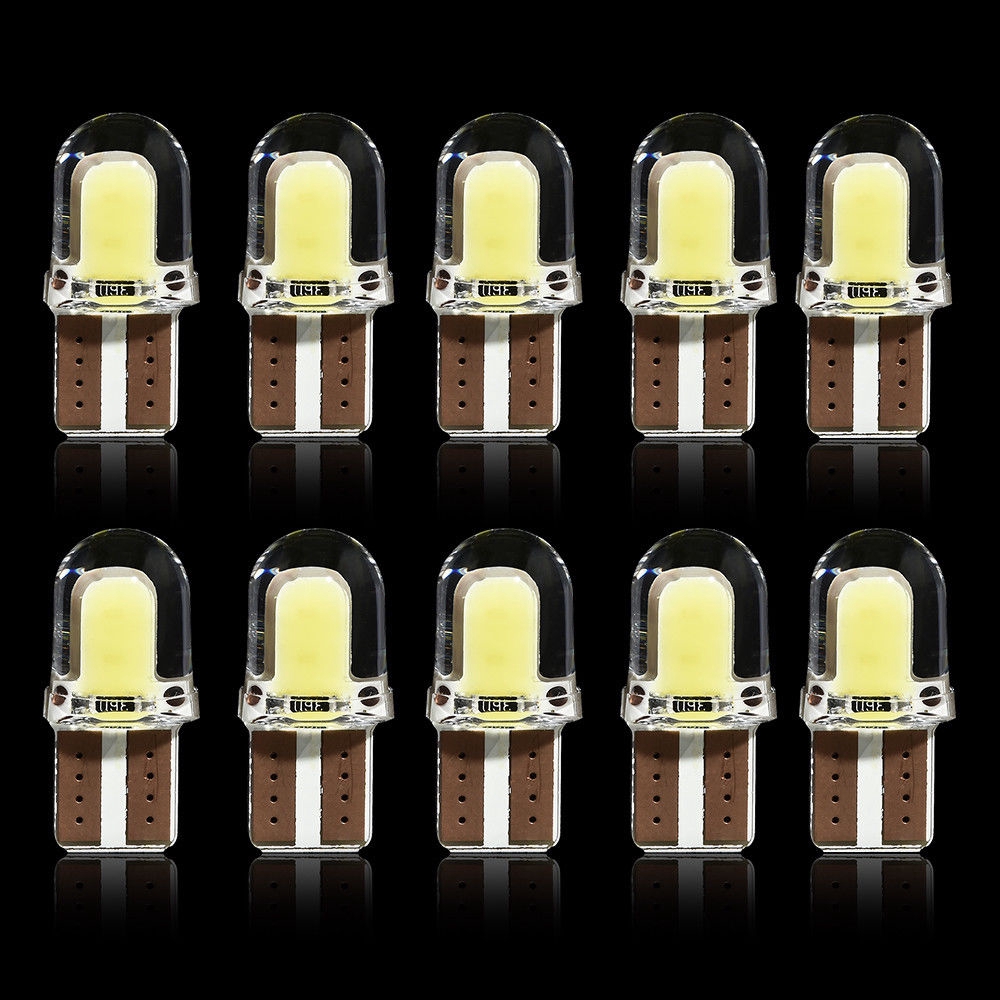 Set 10 Đèn LED T10 194 168 W5W COB 4 SMD Ánh Sáng Trắng Dành Cho Ô Tô
