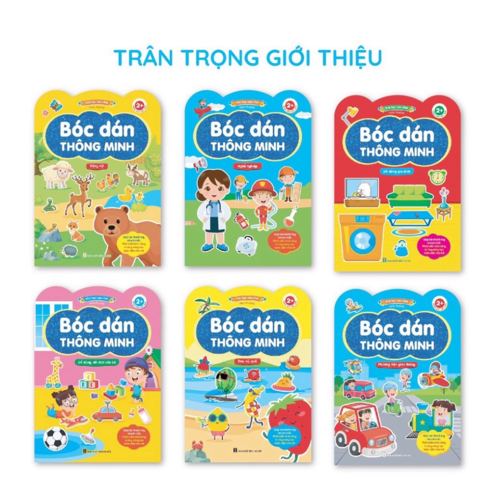 ☸✟◊Set 6 Bóc Dán Thông Minh Dành Cho Trẻ Từ 2-6 Tuổi, Thiết Kế Sinh Động, Giúp Bé Luyện Khéo Tay