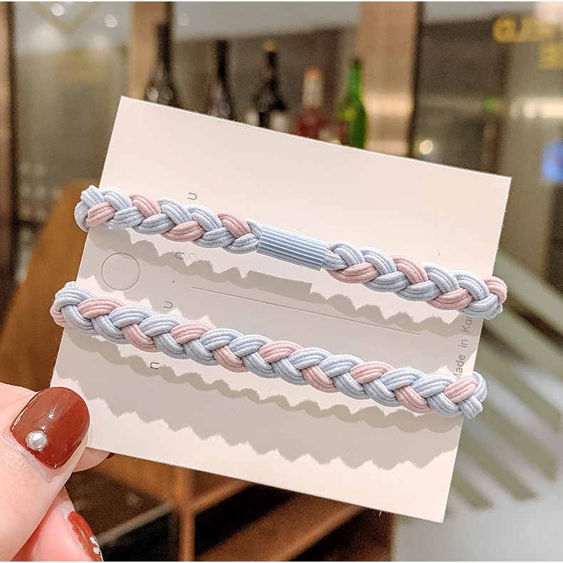 Bộ 2 Dây Cột Tóc Co Giãn Phong Cách Hàn Quốc Đơn Giản Thanh Lịch / Giá Đỡ Buộc Tóc Đuôi Ngựa Cho Nữ