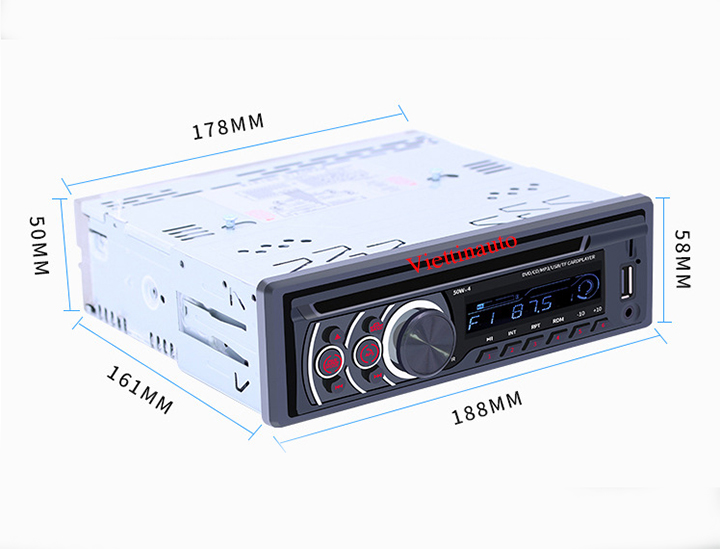 Đầu DVD cho Ô tô 1 DIN hỗ trợ kết nối Bluetoth đọc USB Thẻ nhớ nghe đài FM - 8169A