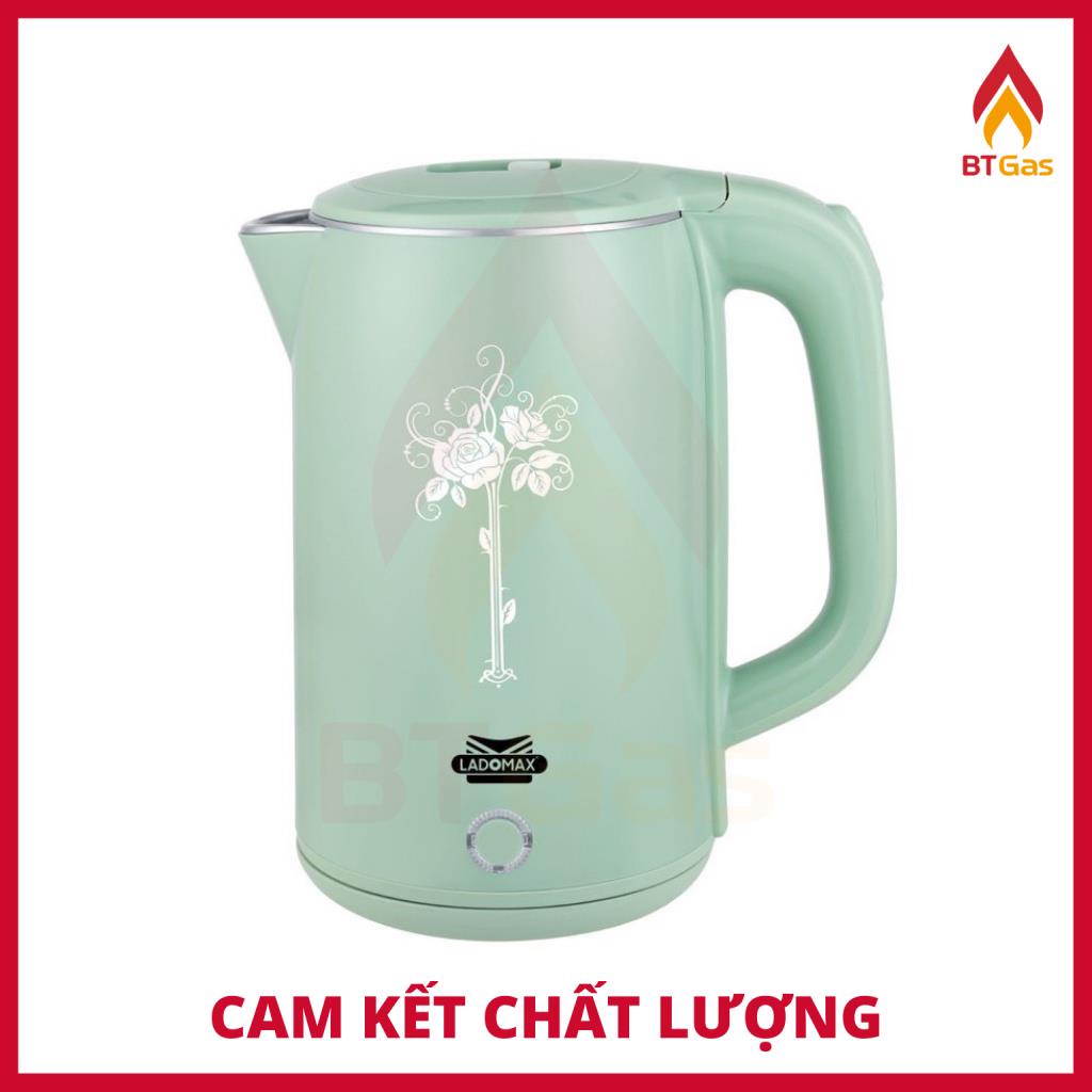 Bình đun siêu tốc, ấm siêu tốc đun nước siêu nhanh Inox 2 lớp chống phỏng Ladomax HA-887 2.5L