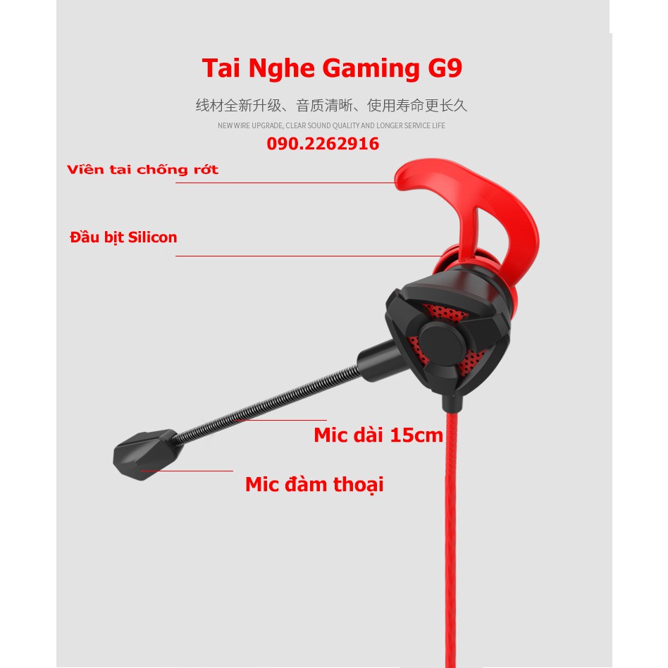 (FreeShip) Tai Nghe Gaming G9 - Có 2 Mic Bản Pro Chuyên Game Pubg Mobile, Free Fire, Liên Minh Tốc Chiến