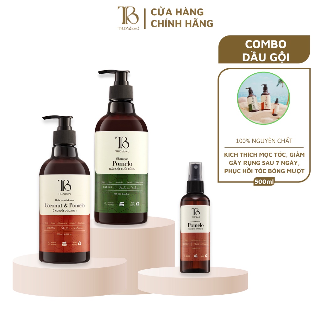 Combo Dầu Gội Bưởi Rừng TB.D’ABORD 250ml Ngăn ngừa rụng, kích thích mọc tóc dầy & dài , phục hồi tóc chuyên sâu