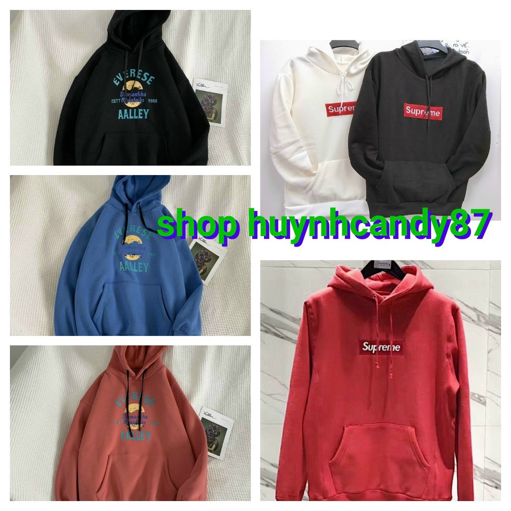 Áo hoodie unisex Nam nữ đểu mặc được_thêu chữ SUPREME chất liệu thun nỉ ngoại cao cấp có video,ảnh thật