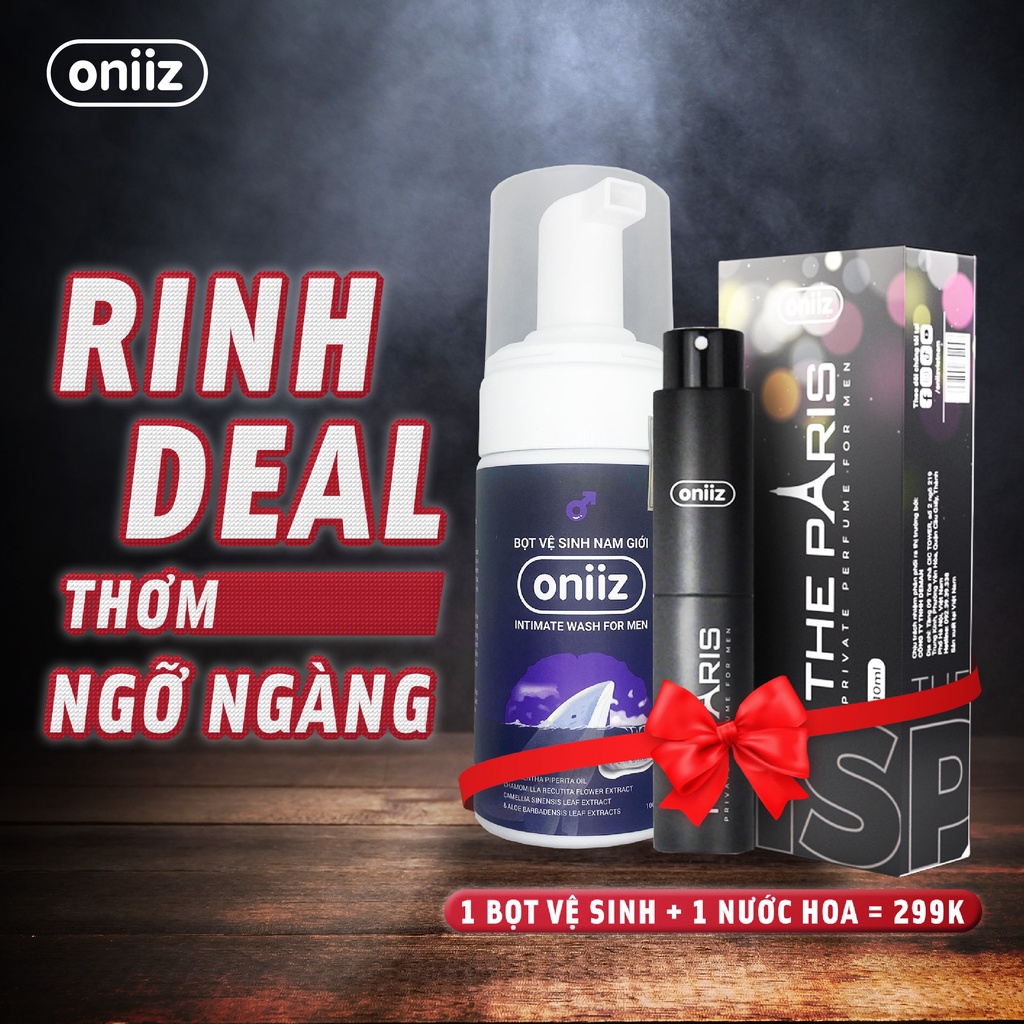 Combo Oniiz - Bọt vệ sinh nam giới tạo bọt 100ml & Nước hoa nam 10ml