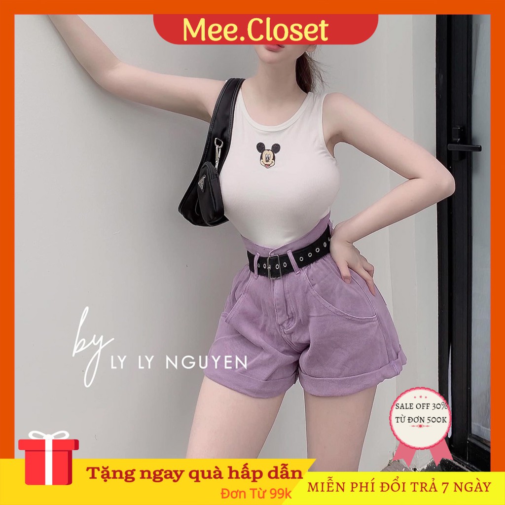 Áo Ba Lỗ Nữ - Áo Hai Dây Phông Thun Ngược Croptop Nữ Đi Biển