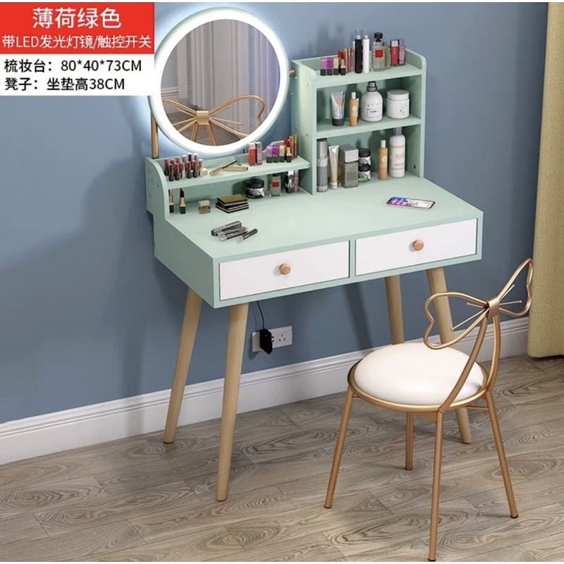 bàn trang điểm phong cách hiện đại có đèn lED  ( kèm ghế ) | BigBuy360 - bigbuy360.vn